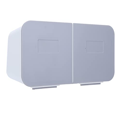 Xiuganpo Baumwollstreuhalter, Abnehmbare Waschbare Make -up -Organizer Schnalle Design Wandmontage Flip Cover für Badezimmer (Weiß grau) von Xiuganpo