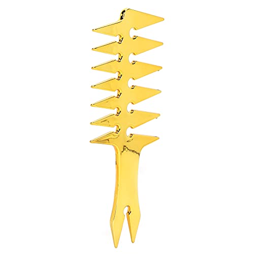 Xiuganpo Breiter Zahnkamm, 20x8x0,5 Cm Doppelseitig Stabiles Haltbares Haarkamm Doppelseitig Kamm Bauchmuskel Kunststoff für Haarstyling für Männer Langzeitanwendungen für Einzigartige Frisuren (GOLD) von Xiuganpo