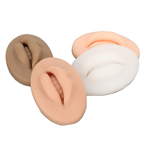 Xiuganpo Silikonmundlippenmodell, 3D -Silikonlippen 4 Stcs Elastizität Hell Dunkelschwarz Durchscheinend Kompakt Weich Zum Tätowieren von Xiuganpo