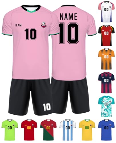 Xiuyours Fußball Trikot mit Namen Personalisiert Fussballtrikot für Kinder Jungen Herren Tshirt Personalisierte Fussball Geschenke Jungs, XS~6XL von Xiuyours