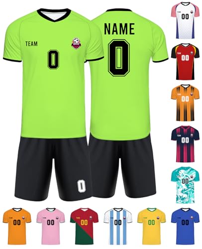 Xiuyours Fußball Trikot mit Namen Personalisiert Fussballtrikot für Kinder Jungen Herren Tshirt Personalisierte Fussball Geschenke Jungs, XS~6XL von Xiuyours