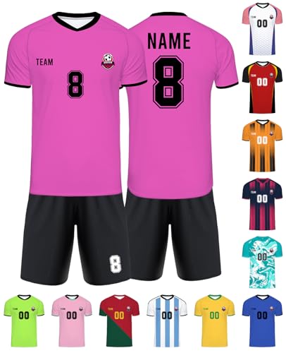 Xiuyours Fußball Trikot mit Namen Personalisiert Fussballtrikot für Kinder Jungen Herren Tshirt Personalisierte Fussball Geschenke Jungs, XS~6XL von Xiuyours