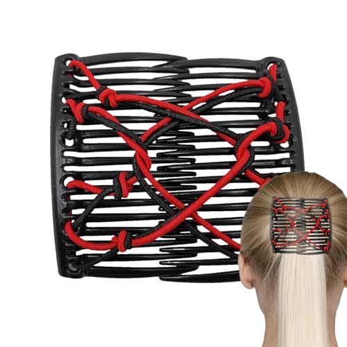 Xiwhuua Haarkämme zum Stylen,Magischer Haarkamm, Magic Women Kammclip, Kreatives Zubehör für Duttmacher, Doppelkamm-Haarspange für Dutt, niedrigen Pferdeschwanz, geflochtenes Haar von Xiwhuua