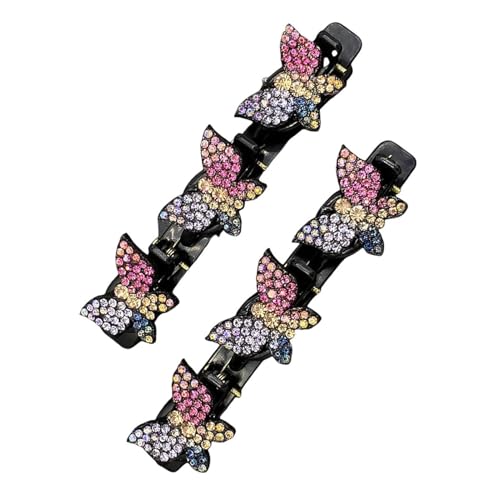 Xiwhuua Zopf-Haarspangen,Schmetterlings-Zopfclip - Mädchen Frauen Zopf Schmuck Haar Styling Haarspange,Haarspangen, modischer Flechter, glänzend, süß für die Arbeit in der Tanzschule von Xiwhuua