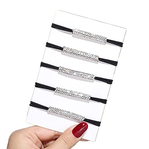 Xiwstar Haargummis für Damen und Mädchen, mit Strasssteinen, elastisch, Schwarz, 10 Stück Xiwstar Haargummis für Damen und Mädchen, mit Strasssteinen, elastisch, Schwarz, 10 Stück von Xiwstar