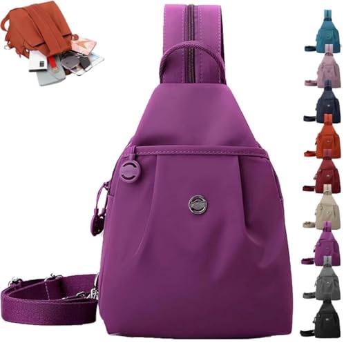 2-in-1 wasserdichte Umhängetasche & Brustbeutel Herren/Damen Diebstahlsichere Pendler- und Reisetasche aus Oxford-Stoff Konvertierbar als Rucksack Schultertasche Crossbody Bag (Kristallviolett) von Xiyocadt