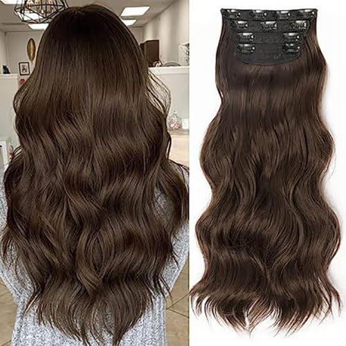 Clip in Haarverlängerung, 50cm Wellige Clip in Extensions in 4PCs Voller Kopf Dickes Synthetisches Extensions Haarteil Für Frauen Mädchen Blond mit weißblonden Highlights (qianzong,50cm) von Xiyocadt