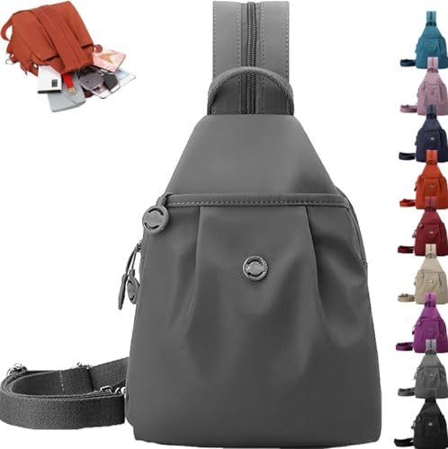 Xiyocadt 2-in-1 wasserdichte Umhängetasche & Brustbeutel Herren/Damen Diebstahlsichere Pendler- und Reisetasche aus Oxford-Stoff Konvertierbar als Rucksack Schultertasche Crossbody Bag (Grau) von Xiyocadt