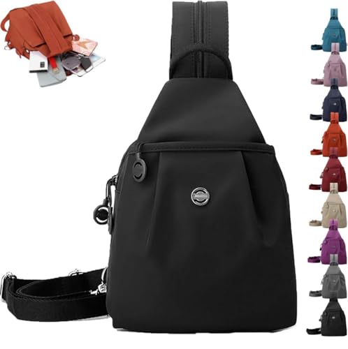 Xiyocadt 2-in-1 wasserdichte Umhängetasche & Brustbeutel Herren/Damen Diebstahlsichere Pendler- und Reisetasche aus Oxford-Stoff Konvertierbar als Rucksack Schultertasche Crossbody Bag (Schwarz) von Xiyocadt