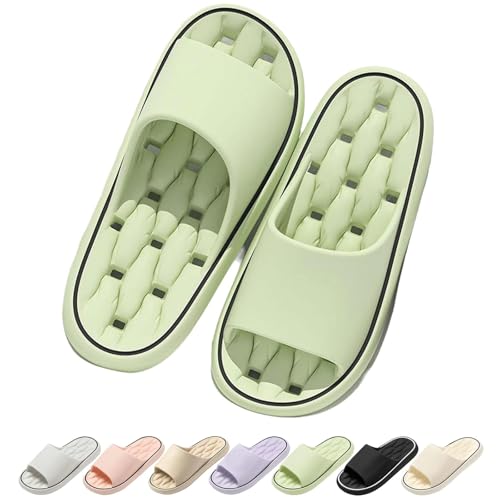 Xiyocadt Baumme Ergonomische, Ultraweiche, Schnelltrocknende Hausschuhe, Dicke Sohle Orthopädische Slipper Super Weich Rutschfest Badeschuhe Für Herren, Damen (Grün,45) von Xiyocadt