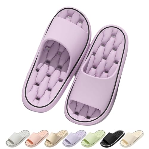 Xiyocadt Baumme Ergonomische, Ultraweiche, Schnelltrocknende Hausschuhe, Dicke Sohle Orthopädische Slipper Super Weich Rutschfest Badeschuhe Für Herren, Damen (Lila,38) von Xiyocadt