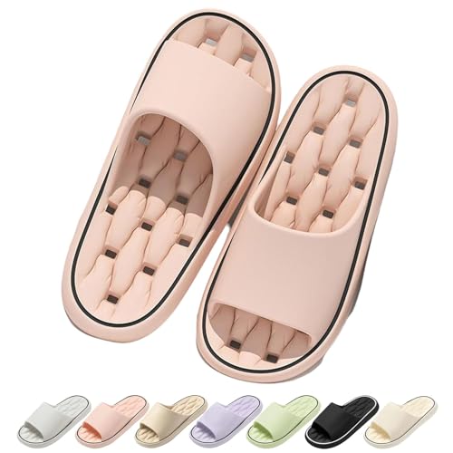 Xiyocadt Baumme Ergonomische, Ultraweiche, Schnelltrocknende Hausschuhe, Dicke Sohle Orthopädische Slipper Super Weich Rutschfest Badeschuhe Für Herren, Damen (Rosa,45) von Xiyocadt