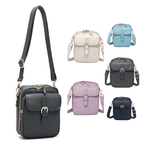 Xiyocadt Diebstahlsichere Crossbody Tasche Damen, Urvashi Crossbody Bag Diebstahlsichere Tasche, Vintage Diebstahlsichere Crossbody-tasche, Handy Crossbody Bag (Grey) von Xiyocadt
