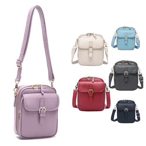 Xiyocadt Diebstahlsichere Crossbody Tasche Damen, Urvashi Crossbody Bag Diebstahlsichere Tasche, Vintage Diebstahlsichere Crossbody-tasche, Handy Crossbody Bag (Purple) von Xiyocadt