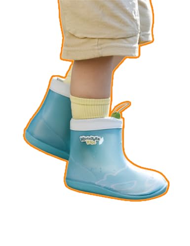 Xiyocadt Gefütterte Gummistiefel Kinder Halbhohe Regenstiefel Jungen Gefüttert Gummistiefel Kinder Mit Zugband Leichte Gummi Stiefel Mädchen Barfuß Regenschuhe 22 36 Kurz Breite (Blau,27) von Xiyocadt