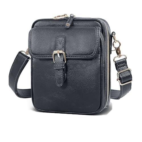 Xiyocadt Urvashi Crossbody Bag Diebstahlsichere Tasche Damen, Retro-Mini-Umhängetasche Mit Großem Fassungsvermögen Und Doppellagigem Design, Handy Crossbody Bag (grau,One Size) von Xiyocadt