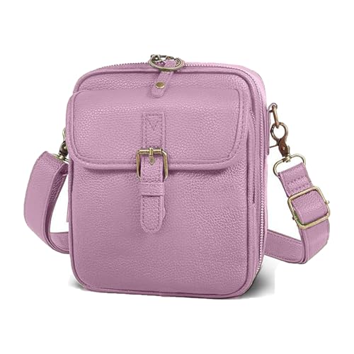 Xiyocadt Urvashi Crossbody Bag Diebstahlsichere Tasche Damen, Retro-Mini-Umhängetasche Mit Großem Fassungsvermögen Und Doppellagigem Design, Handy Crossbody Bag (hellviolett,One Size) von Xiyocadt