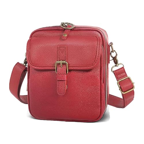 Xiyocadt Urvashi Crossbody Bag Diebstahlsichere Tasche Damen, Retro-Mini-Umhängetasche Mit Großem Fassungsvermögen Und Doppellagigem Design, Handy Crossbody Bag (rot,One Size) von Xiyocadt