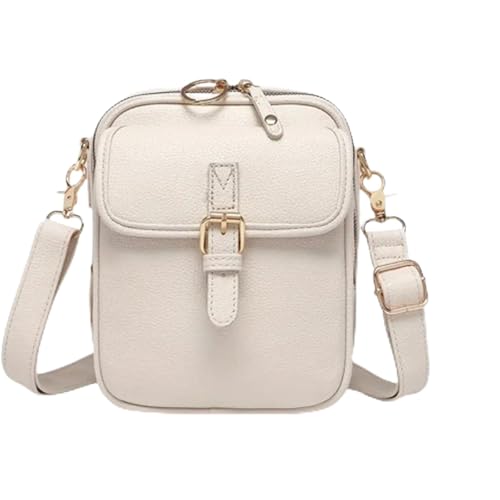 Xiyocadt Urvashi Crossbody Bag Diebstahlsichere Tasche Damen, Retro-Mini-Umhängetasche Mit Großem Fassungsvermögen Und Doppellagigem Design, Handy Crossbody Bag (weiß,One Size) von Xiyocadt