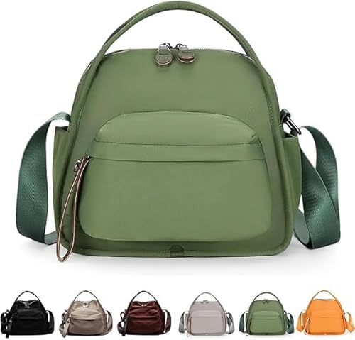 Xiyocadt Veluna Umhängetasche, Handtaschen mit Griff oben für Damen, leichte Umhängetaschen aus einfarbigem Nylon, großes Fassungsvermögen (Grün) von Xiyocadt