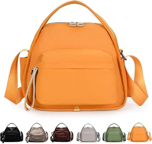 Xiyocadt Veluna Umhängetasche, Handtaschen mit Griff oben für Damen, leichte Umhängetaschen aus einfarbigem Nylon, großes Fassungsvermögen (Orange) von Xiyocadt