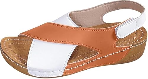 Xiyocadt Women Summer Orthopedic Sandals Lightweight Soft Plateau Comfortable Non-Slip Summer Shoes Ultra-Comfortable Wedge Fit Shoes Women Wide Leisure Hiking (Brown,43) von Xiyocadt