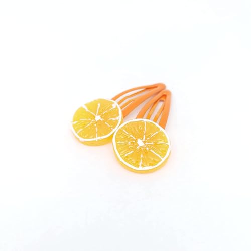 Xizhiwan 2 Stück Orange Cut Printed für Frauen Mädchen Liu Hai Kreative Clips Haar Clips von Xizhiwan