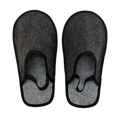 Filz Museumspantoffeln 2 Paare Set mit Gummiband Überziehschuhe Schuhüberzieher zum Bodenschutz vor Schmutz & Kratzern Handwerkerpantoffeln Filzüberschuhe Schlosspantoffeln dunkelgrau S (36/40 EU) von Xlabor