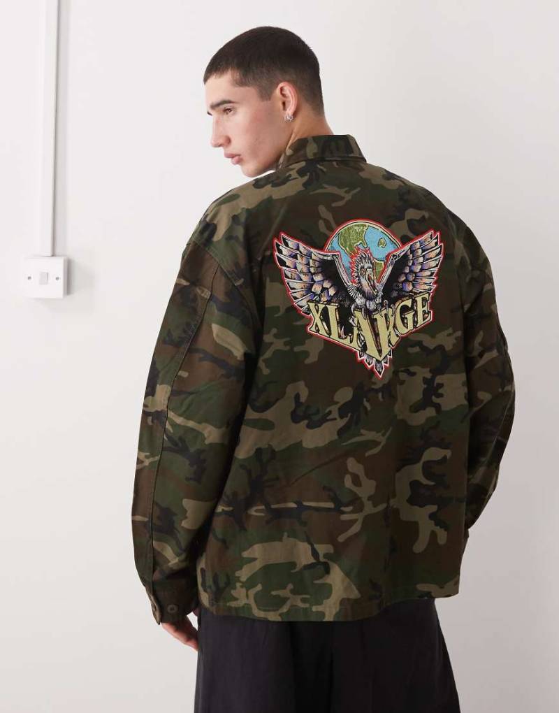 XLarge - Hemd aus Ripstop in Grün mit Military-Muster und Military-Grafiklogo-Bunt von Xlarge