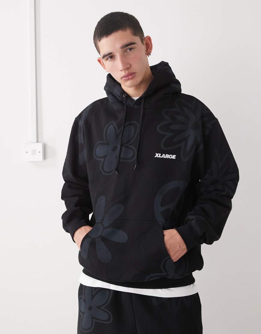 XLarge - Kapuzenpullover in Schwarz mit Peace- und Logoprint, Kombiteil von Xlarge