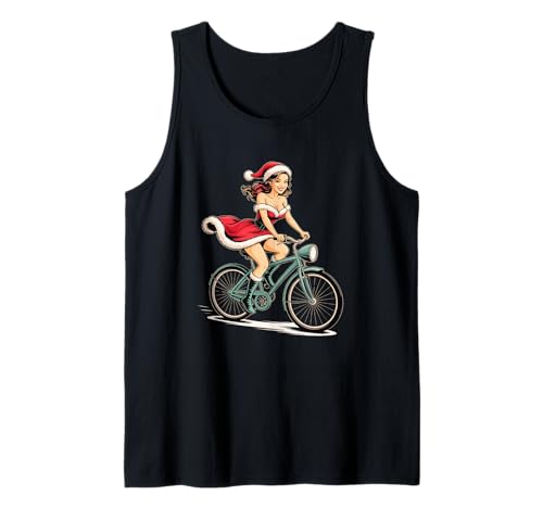 Pinup Weihnachtsmann Mädchen auf Fahrrad Vintage Retro Urlaub Tank Top Pinup Weihnachtsmann Mädchen auf Fahrrad Vintage Retro Urlaub Tank Top von Xmas Bicycle Santa Shirt Holiday Women Men Gifts