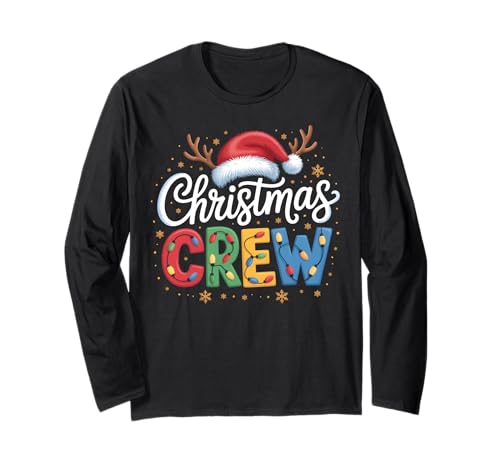Christmas Crew, passende Familien-Weihnachtsfeier, Herren, Damen, Kinder Langarmshirt von Xmas Crew Christmas Lights Santa Matching Family