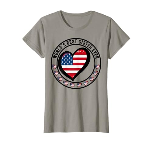 Die beste Schwester der Welt, die jemals das Glück hatte, American Girl Lady Kid zu sein T-Shirt Die beste Schwester der Welt, die jemals das Glück hatte, American Girl Lady Kid zu sein T-Shirt von Xmas Family Matching Flag Heart American Pride