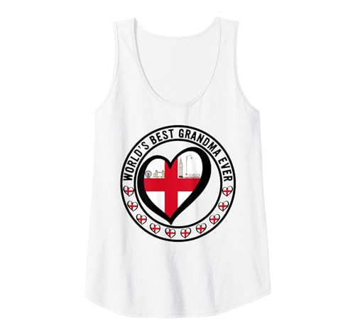 Damen Die Weltbeste Großmutter Aller Zeiten ist stolz darauf, englische Mutter-Nanny zu Sein Tank Top Damen Die Weltbeste Großmutter Aller Zeiten ist stolz darauf, englische Mutter-Nanny zu Sein Tank Top von Xmas Family Matching Flag Heart English Pride