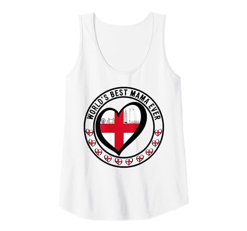 Damen Die Weltbeste Mama Aller Zeiten ist stolz darauf, englische Mama Mommy Bruh zu Sein Tank Top von Xmas Family Matching Flag Heart English Pride