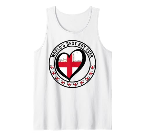 Herren Der beste Junge der Welt, der jemals das Glück hatte, englischer Bruder Kid Brother zu sein Tank Top von Xmas Family Matching Flag Heart English Pride