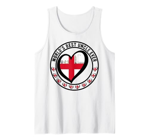 Herren Der weltbeste Onkel aller Zeiten ist stolz darauf, englischer Onkel Cool Uncle zu sein Tank Top von Xmas Family Matching Flag Heart English Pride