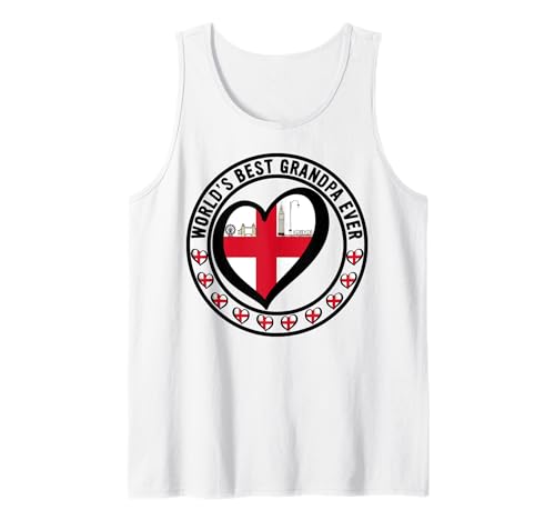 Herren Der weltbeste Opa aller Zeiten ist stolz darauf, englischer Großvater zu sein Tank Top von Xmas Family Matching Flag Heart English Pride