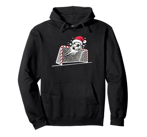 Weihnachts-Fußball-Lichter, Weihnachtsmann, Kinder, Jungen, Herren Pullover Hoodie von Xmas Lights Soccer Player Santa Hat
