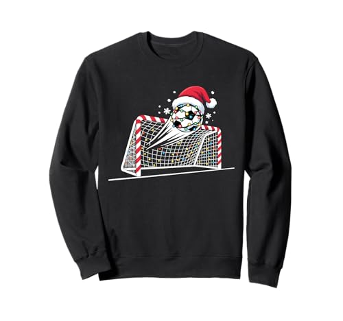 Weihnachts-Fußball-Lichter, Weihnachtsmann, Kinder, Jungen, Herren Sweatshirt von Xmas Lights Soccer Player Santa Hat
