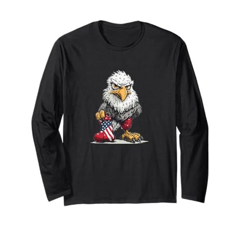 Hackbeil Adler mit Weihnachtssocke für Jungen und Mädchen Langarmshirt von Xmas Sock Eagle Outfit