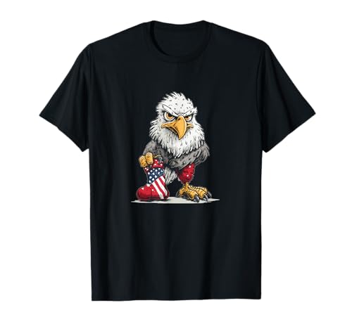 Hackbeil Adler mit Weihnachtssocke für Jungen und Mädchen T-Shirt von Xmas Sock Eagle Outfit