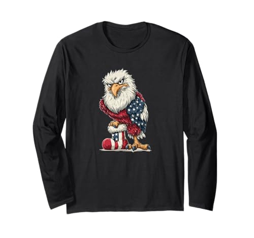 Schönes Cartoon-Adlergesicht mit Socke für Erwachsene und Kinder Langarmshirt von Xmas Sock Eagle Outfit