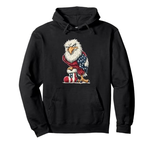 Schönes Cartoon-Adlergesicht mit Socke für Erwachsene und Kinder Pullover Hoodie von Xmas Sock Eagle Outfit