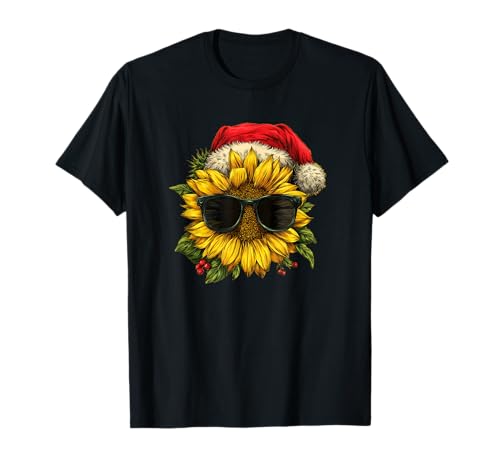 Sonnenblumengesicht mit Nikolausmütze Kostüm für Jungen und Mädchen T-Shirt Sonnenblumengesicht mit Nikolausmütze Kostüm für Jungen und Mädchen T-Shirt von Xmas Sunflower Outfit