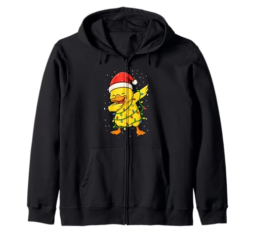 Lustige gelbe Ente Dabbing Weihnachten Weihnachten Feiertage Jungen Mädchen Kapuzenjacke von XmasAxis1