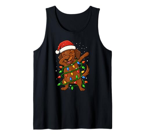 Lustiger Dackel Dabbing Weihnachten Weihnachten Feiertage Mama Papa Kinder Tank Top von XmasAxis1
