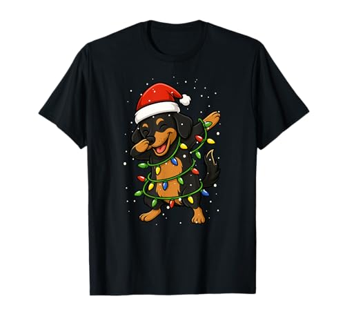 Lustiger Dackel Weenie Dabbing Weihnachten Weihnachten Jungen Mädchen Kind T-Shirt von XmasAxis1