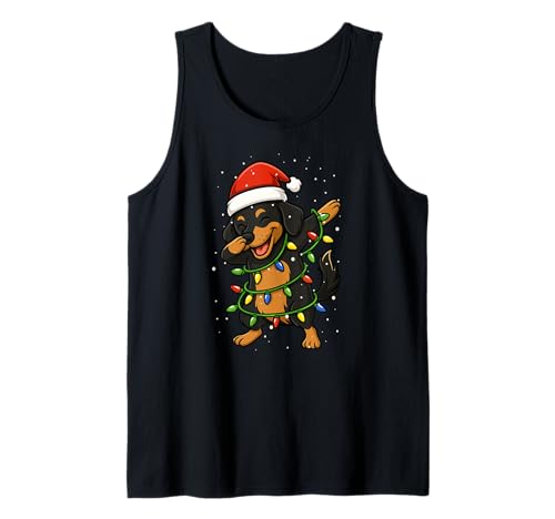 Lustiger Dackel Weenie Dabbing Weihnachten Weihnachten Jungen Mädchen Kind Tank Top von XmasAxis1