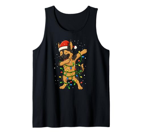 Lustiger Deutscher Schäferhund Dabbing Weihnachten Weihnachten Mama Papa Kinder Tank Top von XmasAxis1